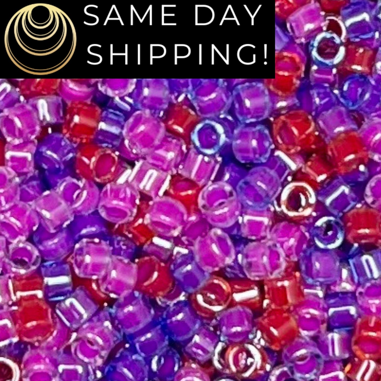 DB2065 (1 gram-20 grams) Miyuki Size 11/0 Delica Beads Luminous Purple Mix-Free Container! Same Day Shipping!