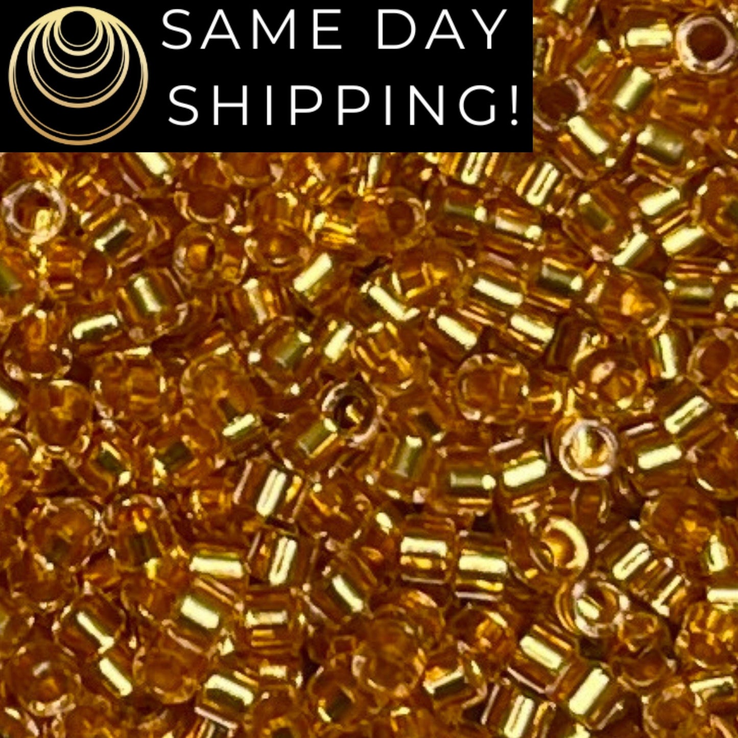 DB2521 (1 gram-20 grams) Miyuki Size 11/0 Delica Beads 24kt Gold Lined Warm Gold-Free Container! Same Day Shipping!