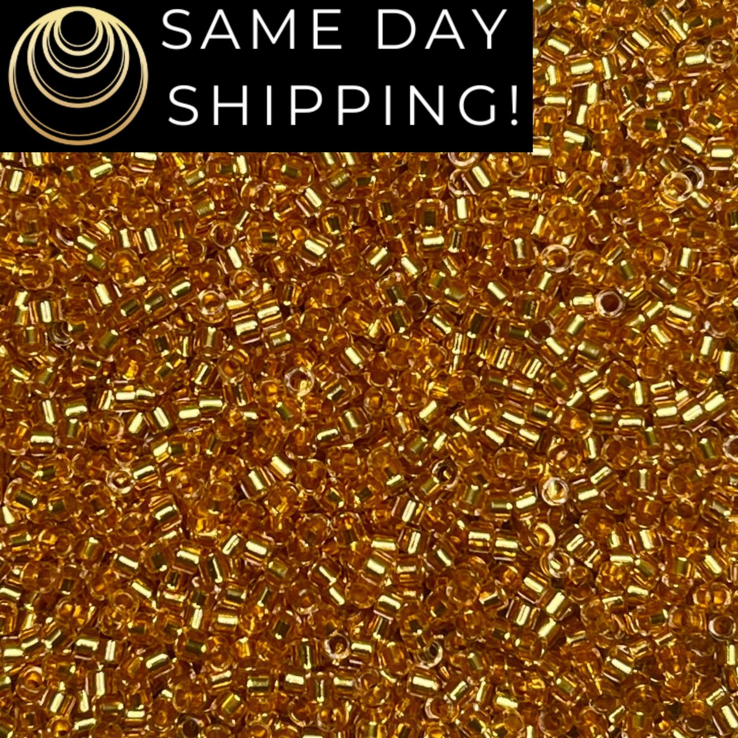 DB2521 (1 gram-20 grams) Miyuki Size 11/0 Delica Beads 24kt Gold Lined Warm Gold-Free Container! Same Day Shipping!