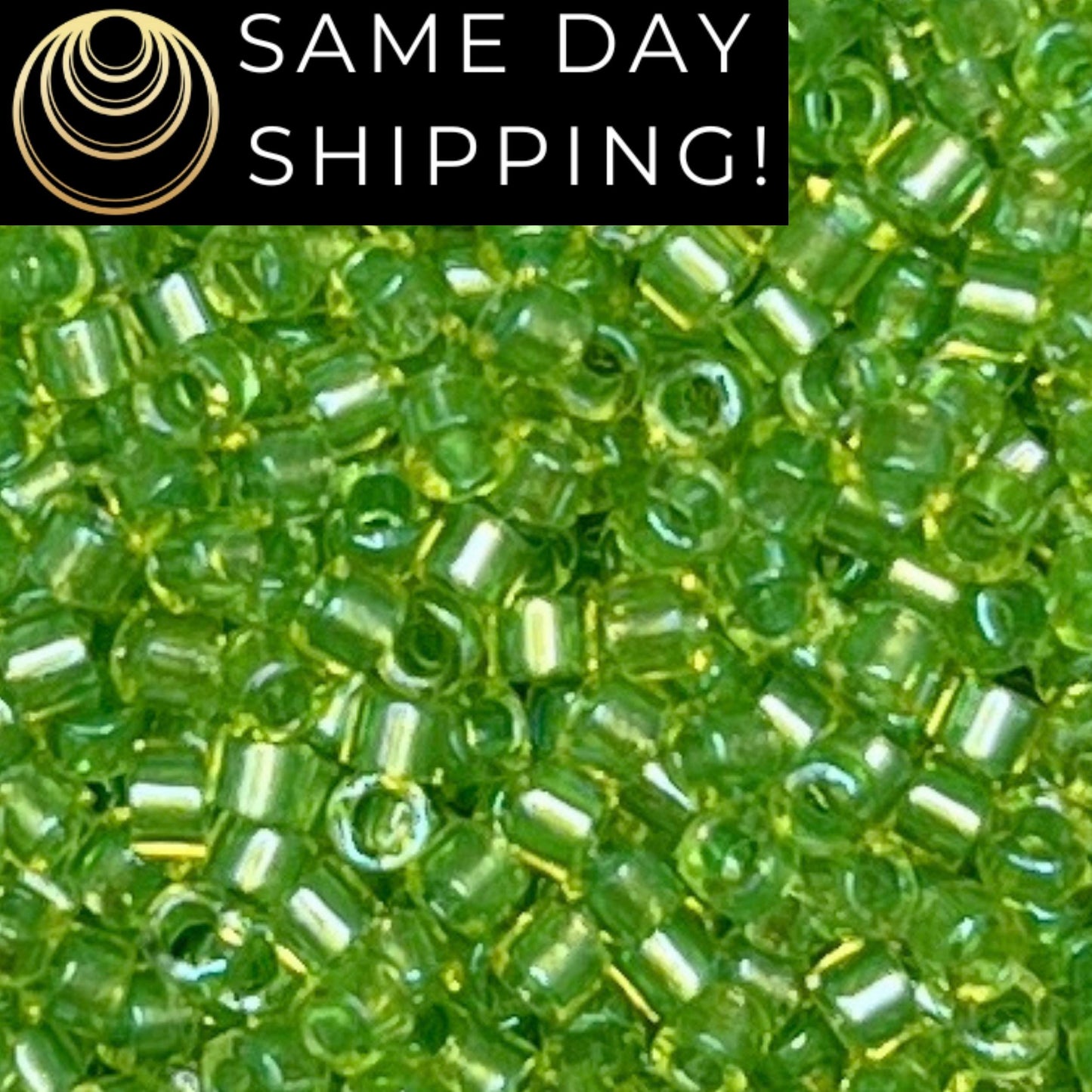 DB2376 (1 gram-20 grams) Miyuki Size 11/0 Delica Beads Inside Dyed Chartreuse-Free Container! Same Day Shipping!