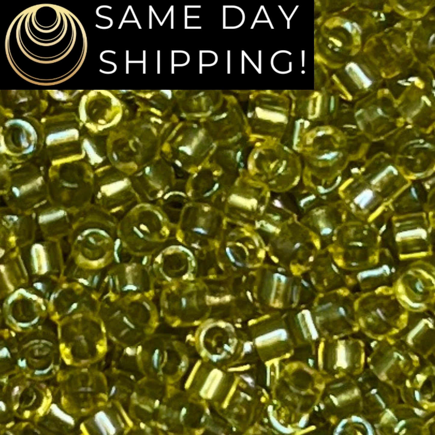 DB2377 (1 gram-20 grams) Miyuki Size 11/0 Delica Beads Inside Dyed Olive Green-Free Container! Same Day Shipping!