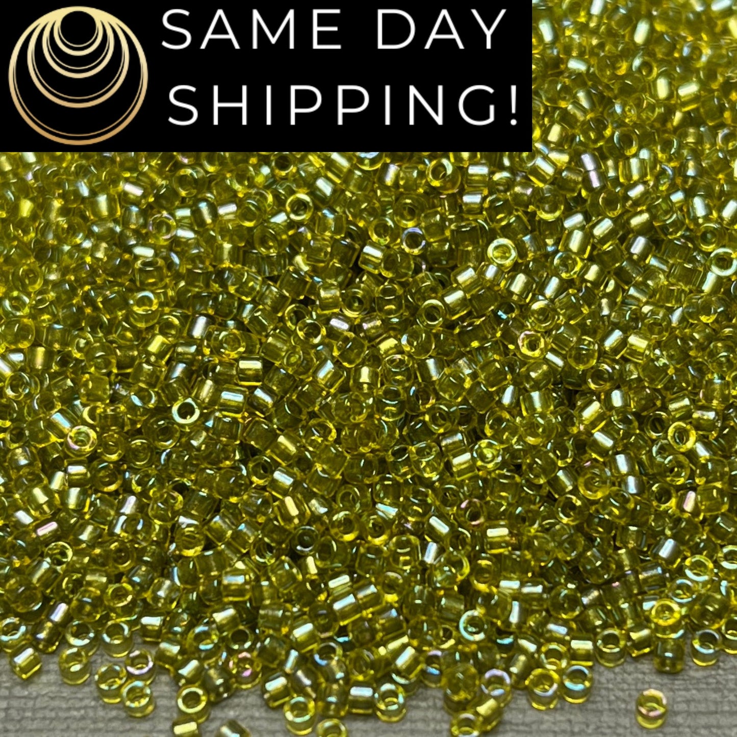 DB2377 (1 gram-20 grams) Miyuki Size 11/0 Delica Beads Inside Dyed Olive Green-Free Container! Same Day Shipping!