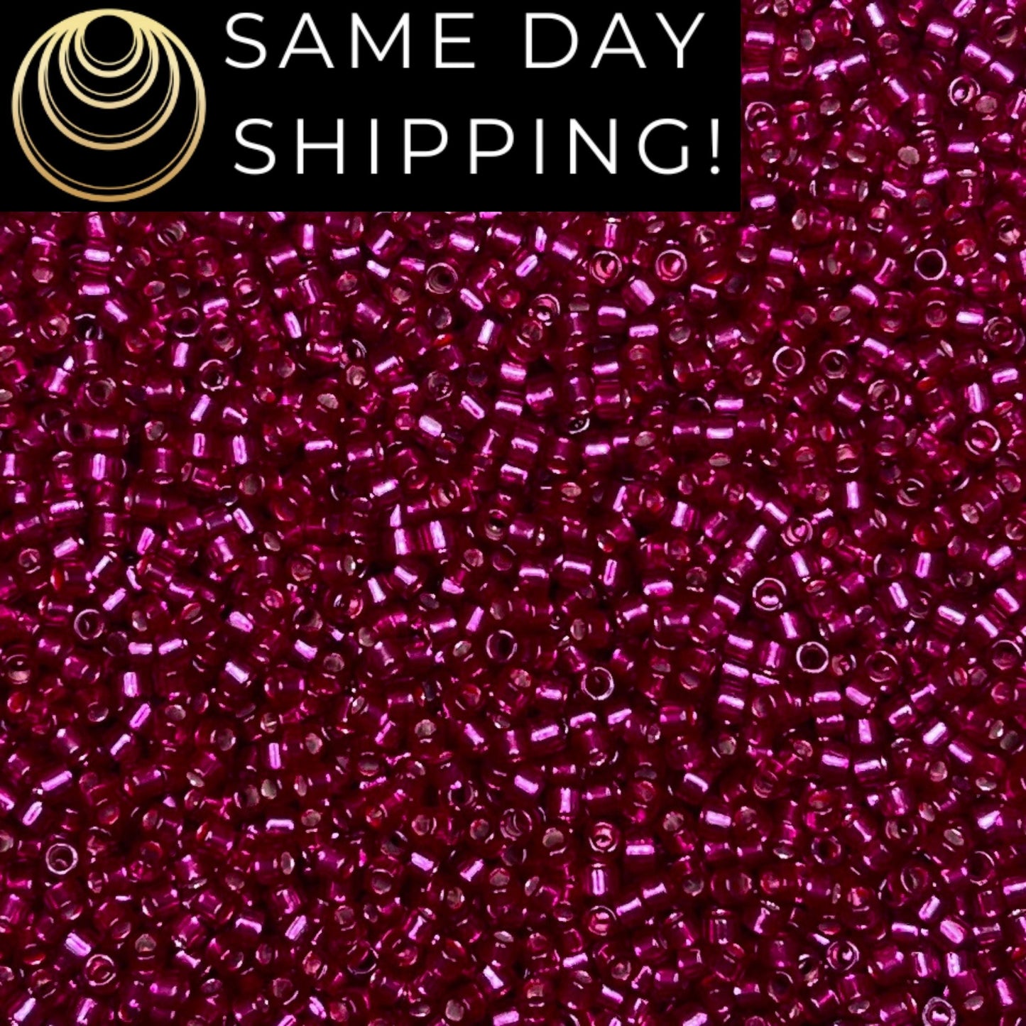 DB2161 (1 gram-20 grams) Miyuki Size 11/0 Delica Beads Duracoat Silver Lined Dyed Petunia-Free Container! Same Day Shipping!