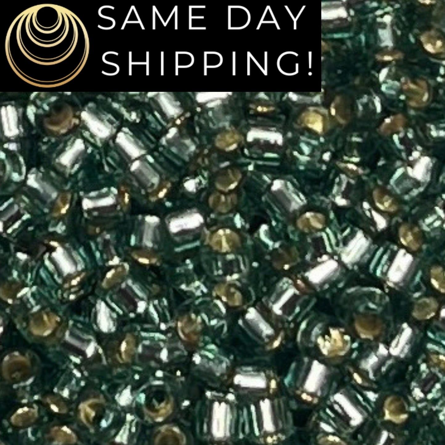 DB2165 (1 gram-20 grams) Miyuki Size 11/0 Delica Beads Duracoat Silver Lined Dyed Dark Sea Foam-Free Container! Same Day Shipping!
