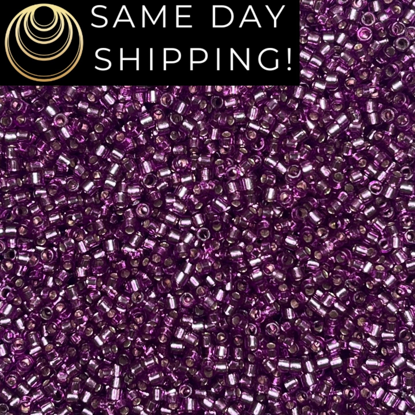 DB2169 (1 gram-20 grams) Miyuki Size 11/0 Delica Beads Duracoat Silver Lined Dyed Lilac-Free Container! Same Day Shipping!