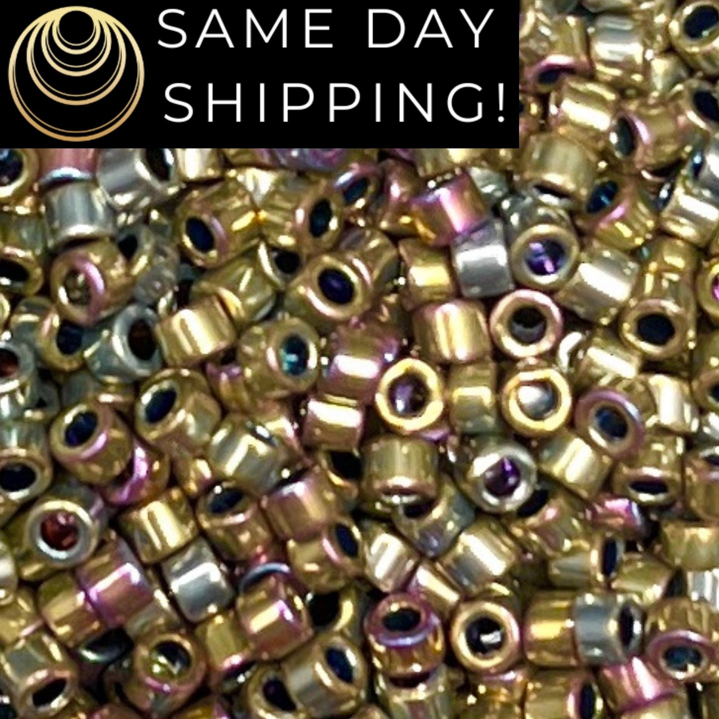 DB541 (1 gram-20 grams) Miyuki Size 11/0 Delica Beads Spectrum Gold Palladium Plated AB-Free Container! Same Day Shipping!