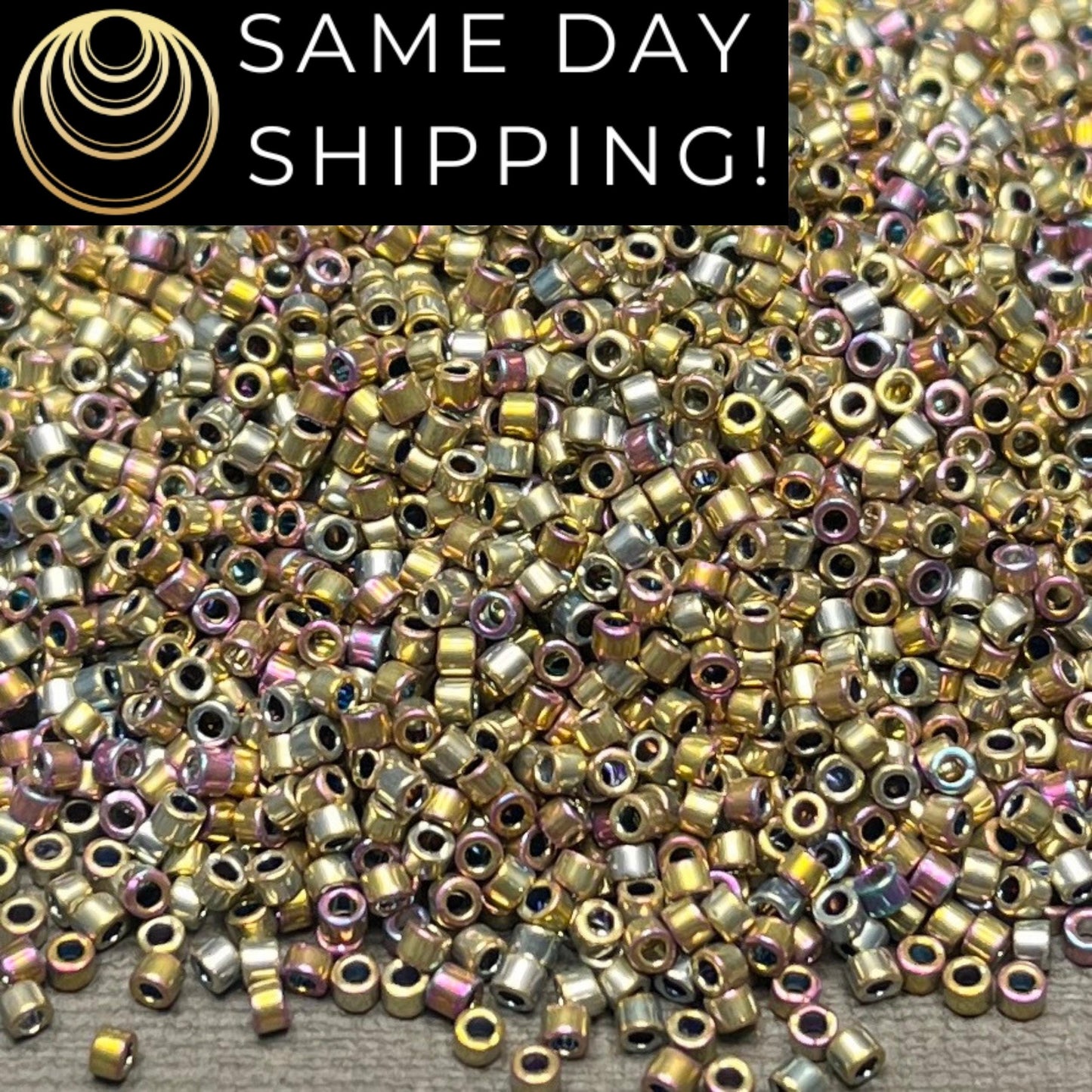 DB541 (1 gram-20 grams) Miyuki Size 11/0 Delica Beads Spectrum Gold Palladium Plated AB-Free Container! Same Day Shipping!