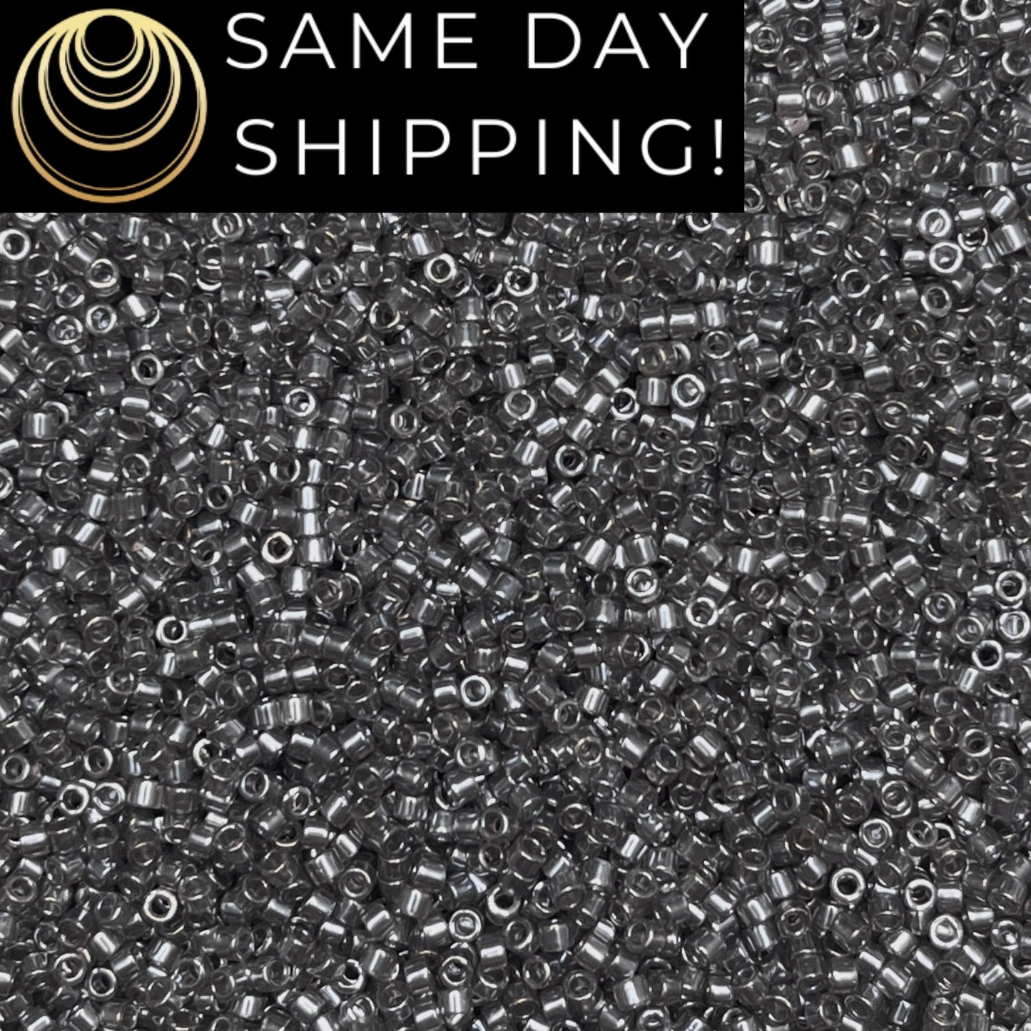 DB1486 (1 gram-20 grams) Miyuki Size 11/0 Delica Beads Transparent Taupe Luster-Free Container! Same Day Shipping!
