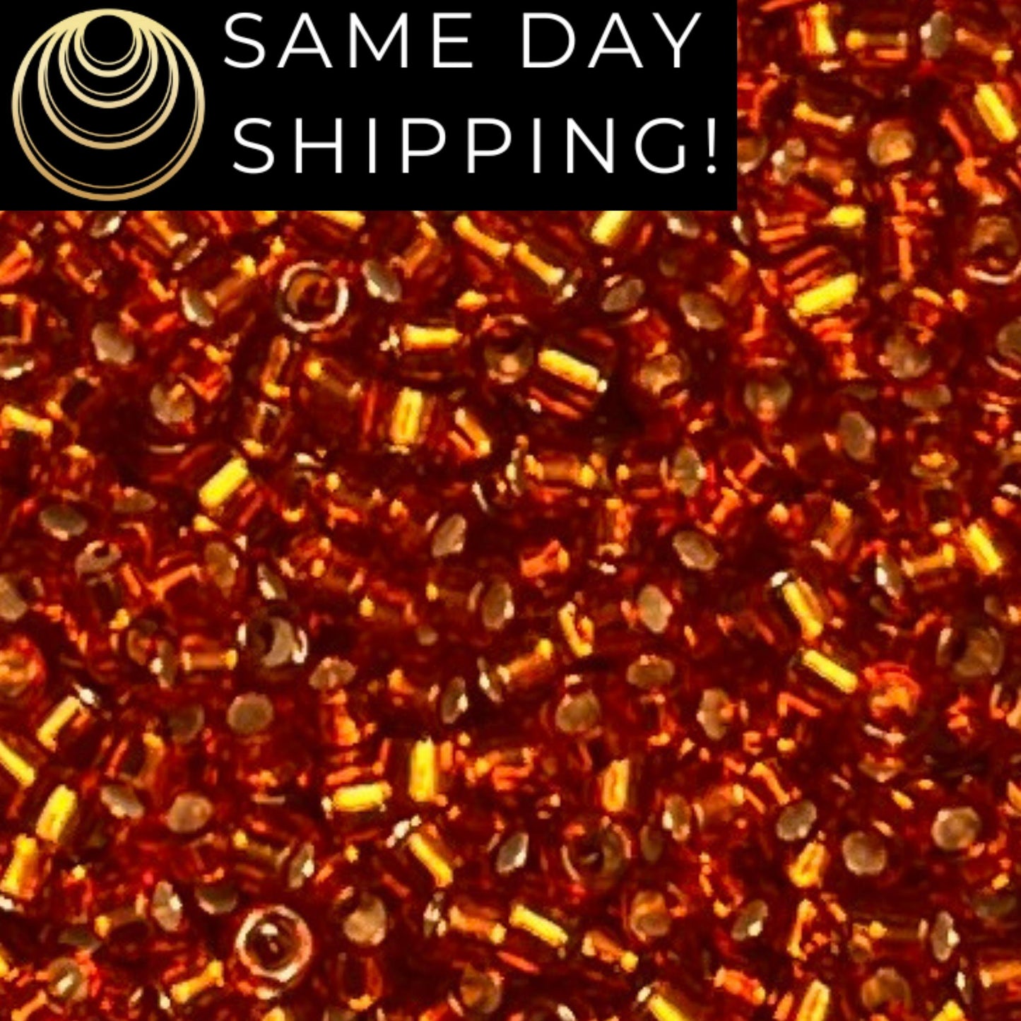 DB1333 (1 gram-20 grams) Miyuki Size 11/0 Delica Beads Dyed Silver Lined Burnt Orange-Free Container! Same Day Shipping!