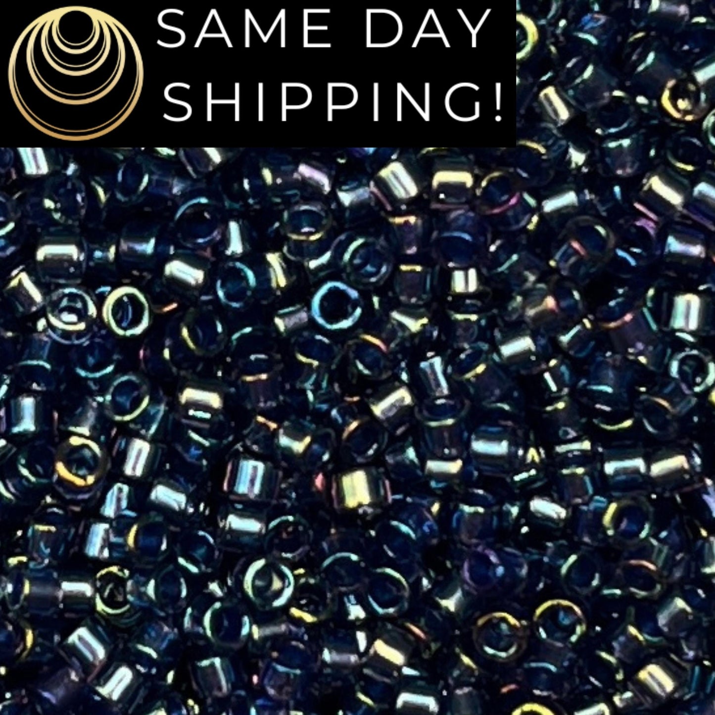 DB2386 (1 gram-20 grams) Miyuki Size 11/0 Delica Beads Inside Dyed Night Sky Blue-Free Container! Same Day Shipping!