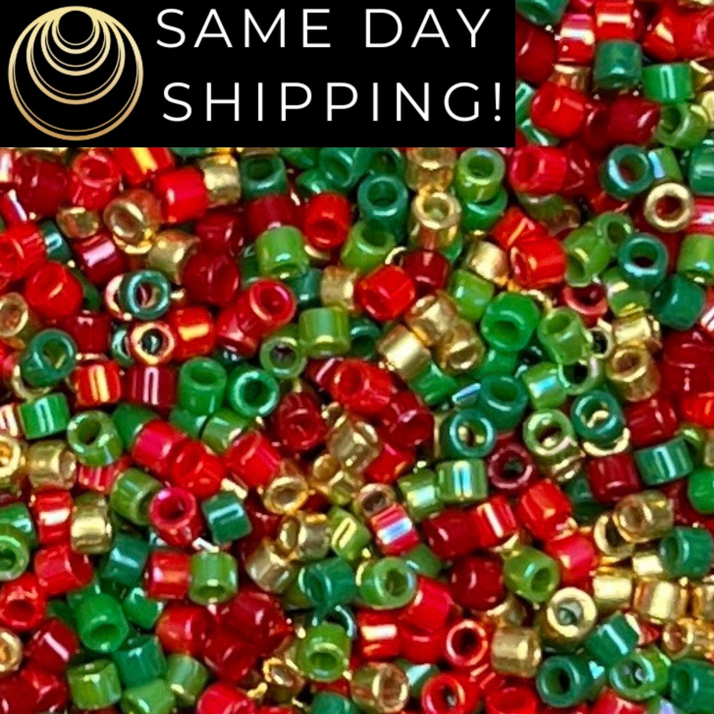 DBMIX9018 (1 gram-20 grams) Miyuki Size 11/0 Delica Beads Holiday Fun Mix-Free Container! Same Day Shipping!