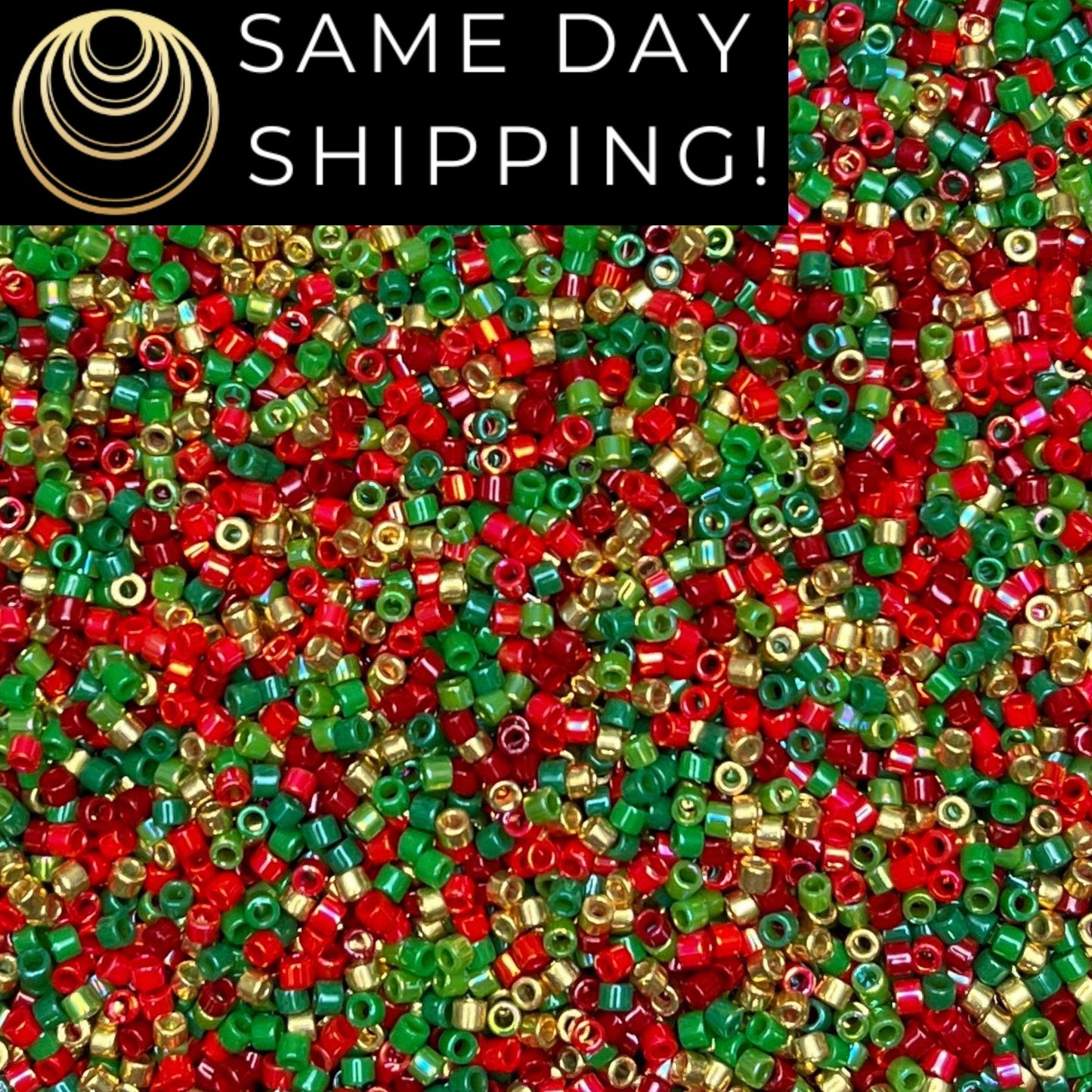 DBMIX9018 (1 gram-20 grams) Miyuki Size 11/0 Delica Beads Holiday Fun Mix-Free Container! Same Day Shipping!