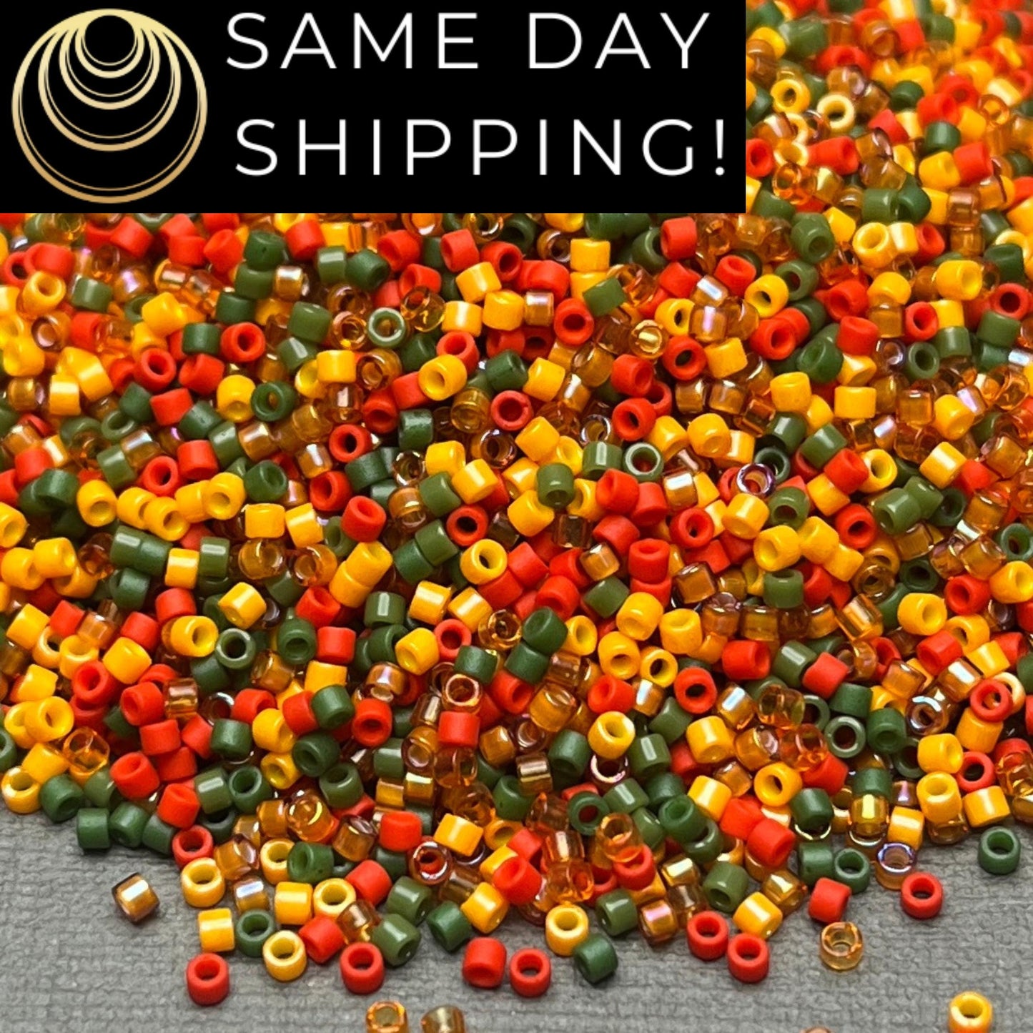 DBMIX9052 (1 gram-20 grams) Miyuki Size 11/0 Delica Beads Autumn Squash Mix-Free Container! Same Day Shipping!