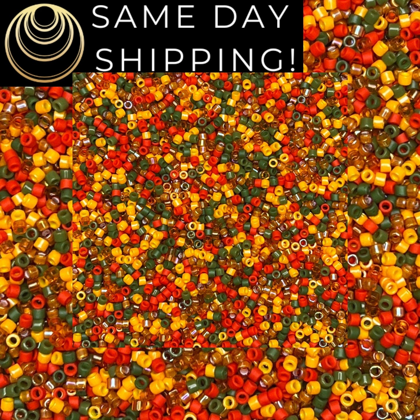 DBMIX9052 (1 gram-20 grams) Miyuki Size 11/0 Delica Beads Autumn Squash Mix-Free Container! Same Day Shipping!