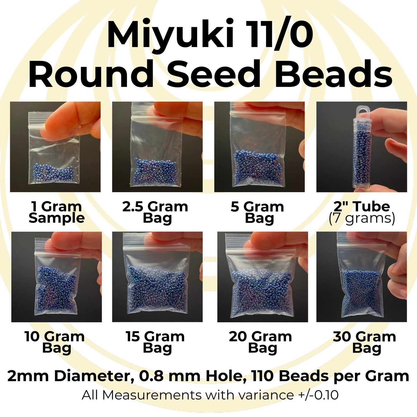 11-4701 Miyuki 11/0 Round Seed Beads Matte Glazed Wintergreen Rainbow