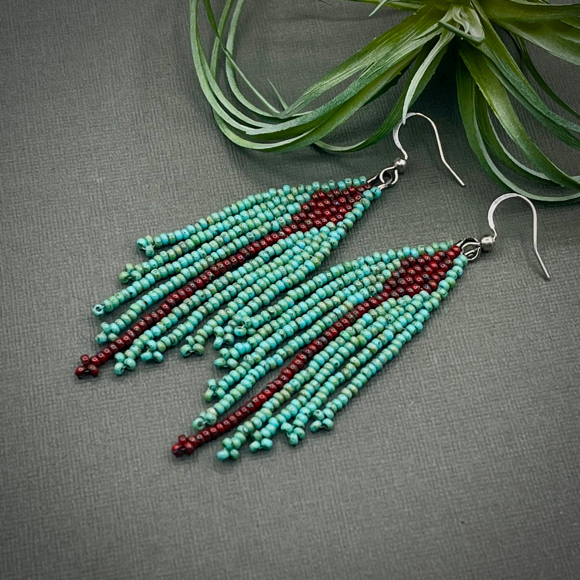Picasso Hand Woven Fringe Earrings with Delicate Flower Ends