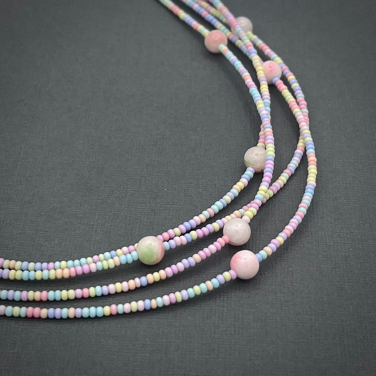 PASTEL BEADS Necklace - Pink