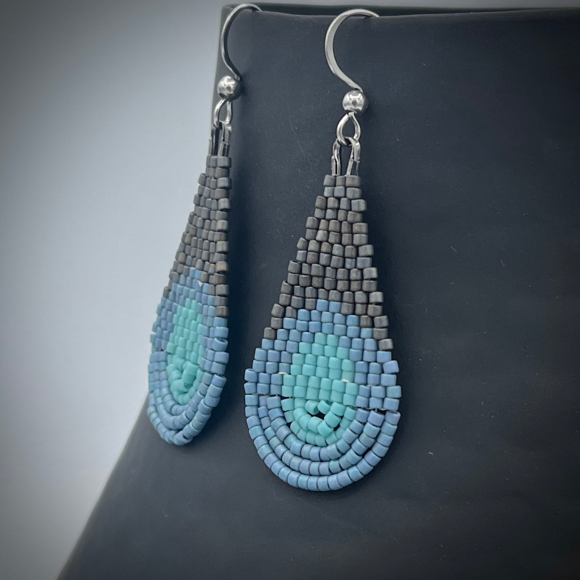 Tropical Storm Hand Woven Drop Earrings