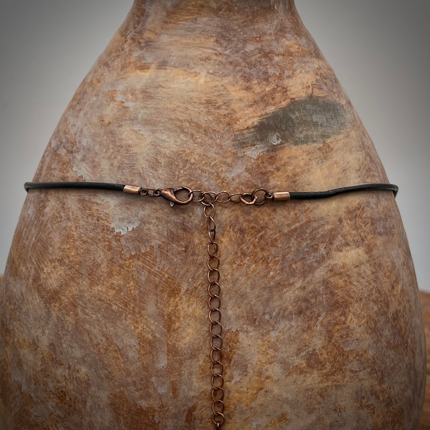 Ceramic Pendant Leather Necklace