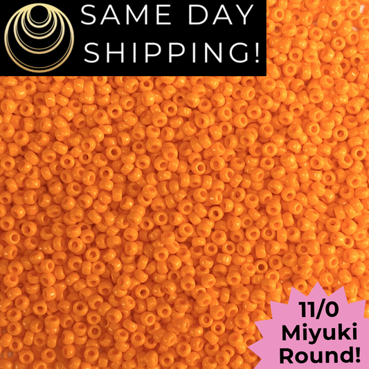 11-0405 11/0 Miyuki Opaque Tangerine Orange Round Rocaille Seed Beads