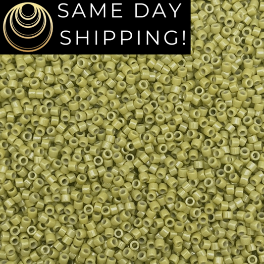 DB2124 SAME DAY SHIPPING! 1-20 Grams Miyuki 11/0 Delica Beads Duracoat Opaque Cactus -Free Container!