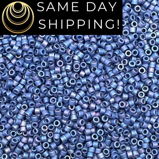 SAME DAY SHIPPING! 1-20 Grams Miyuki 11/0 Delica Beads DB2317 Matte Opaque Glazed Bayberry-Free Container!