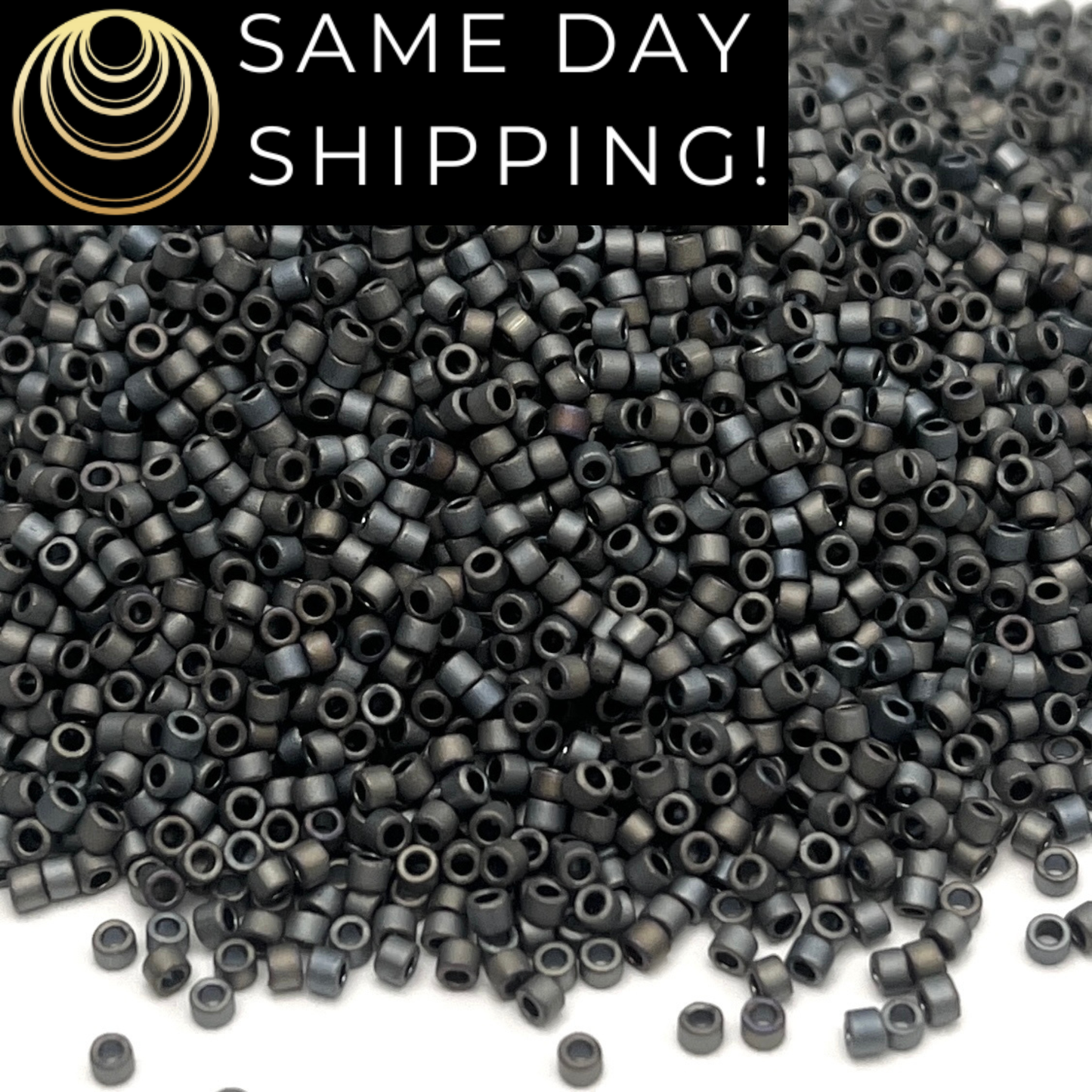 DB0307 11/0 Miyuki Delica Beads Matte Metallic Slate Gray