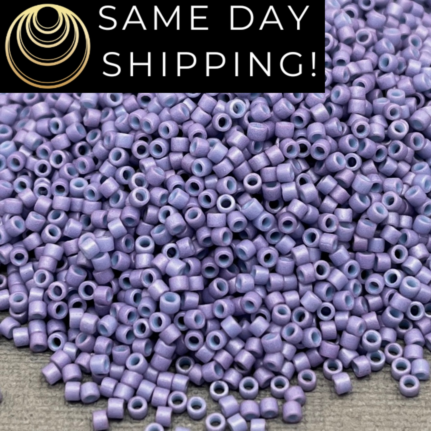DB799 SAME DAY SHIPPING! 1-20 Grams Miyuki 11/0 Delica Beads Dyed Matte Opaque Lavender-Free Container!