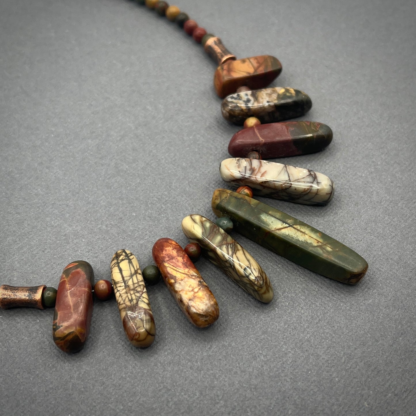 Picasso Red Creek Jasper Necklace with Copper Accents