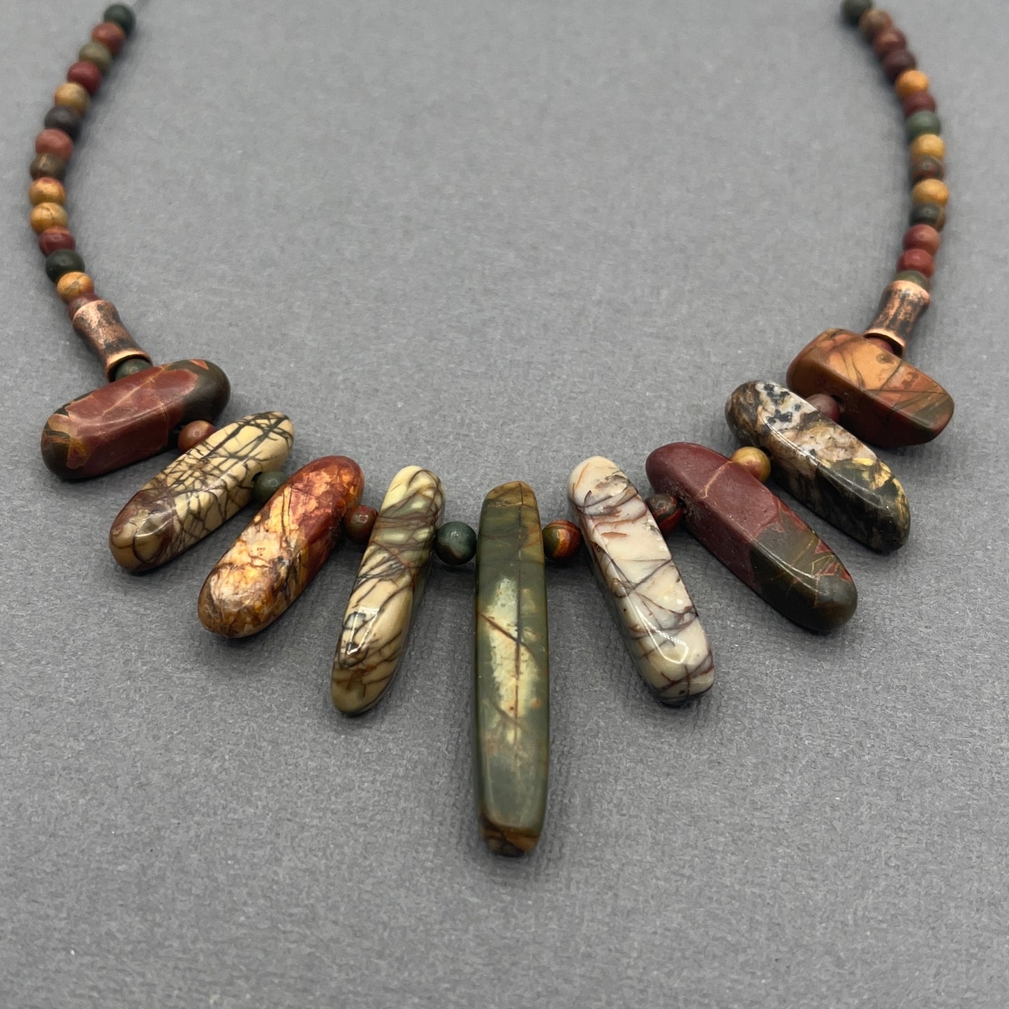 Picasso Red Creek Jasper Necklace with Copper Accents