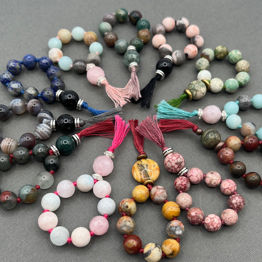 Amazonite Mini Mala, Beaded Ring, Yoga gift, Meditation Beads, Yoga Beads, BoHo ring, Prayer Beads, fidget toy