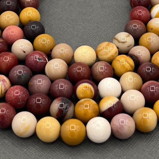Natural 8mm Round Mookaite Gemstone Strand of Beads