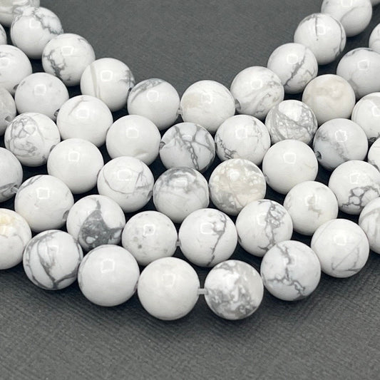Natural 4mm/6mm/8mm Smooth Round Howlite Gemstone Strand of Beads