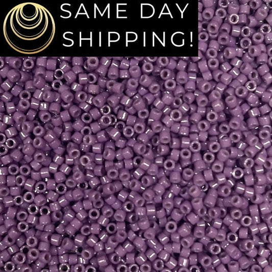 DB2139 SAME DAY SHIPPING! 1-20 Grams Miyuki 11/0 Delica Beads Duracoat Opaque Dark Orchid Purple -Free Container!