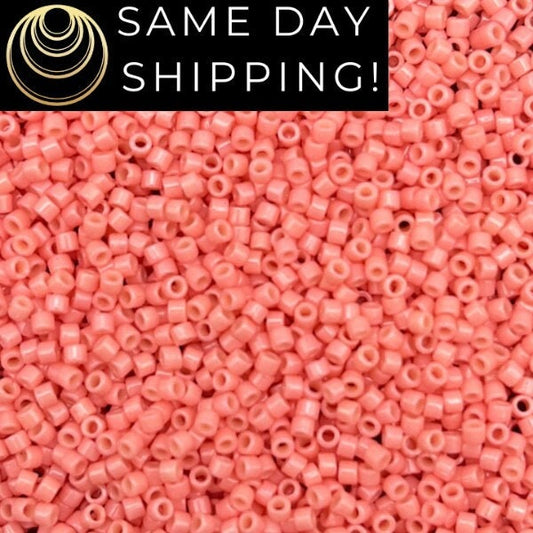 DB2113 SAME DAY SHIPPING! 1-20 Grams Miyuki 11/0 Delica Beads Duracoat Opaque Lychee -Free Container!