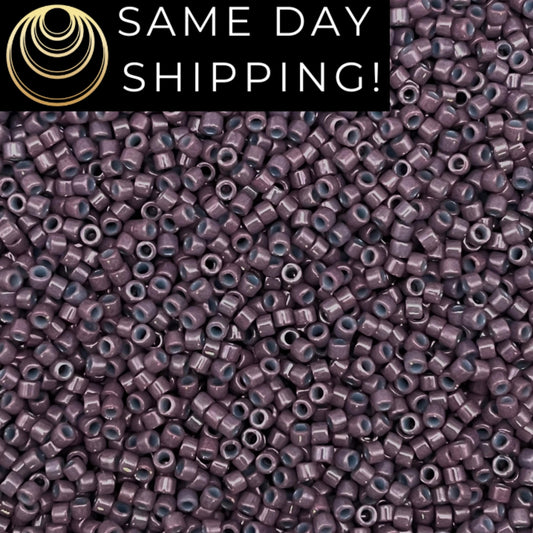 DB662 SAME DAY SHIPPING! 1-20 Grams Miyuki 11/0 Delica Beads Dyed Opaque Dark Purple Mulberry-Free Container!