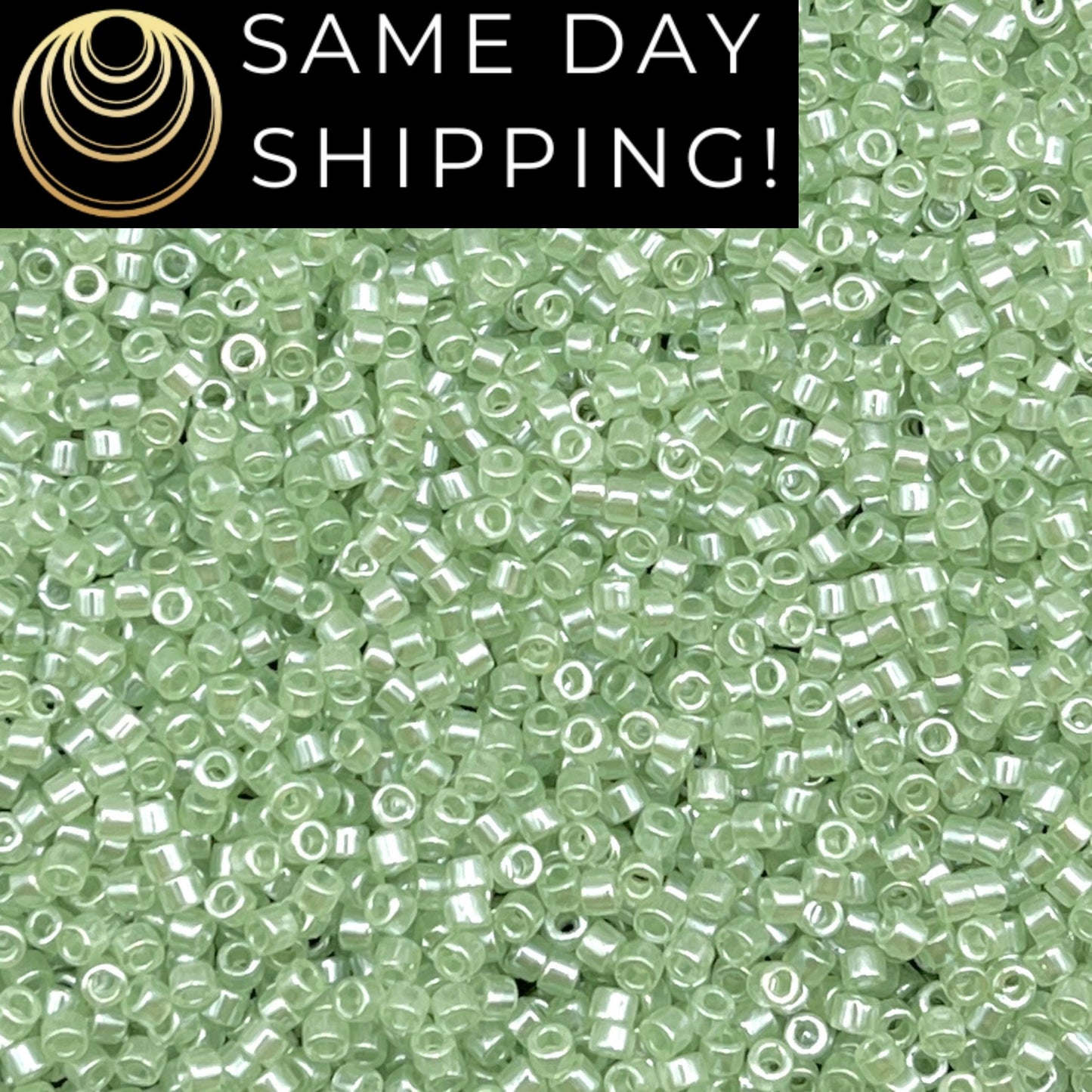 DB1483 SAME DAY SHIPPING! 1-20 Grams Miyuki 11/0 Delica Beads Transparent Mint Green Luster -Free Container!