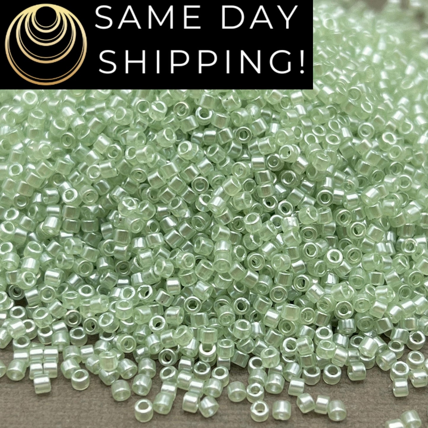 DB1483 SAME DAY SHIPPING! 1-20 Grams Miyuki 11/0 Delica Beads Transparent Mint Green Luster -Free Container!