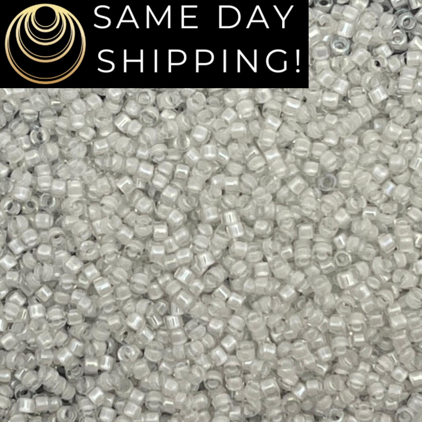 DB066 SAME DAY SHIPPING! 1-20 Grams Miyuki 11/0 Delica Beads White Lined Crystal, White Cylinder Beads, Bead Weaving, Free Container!