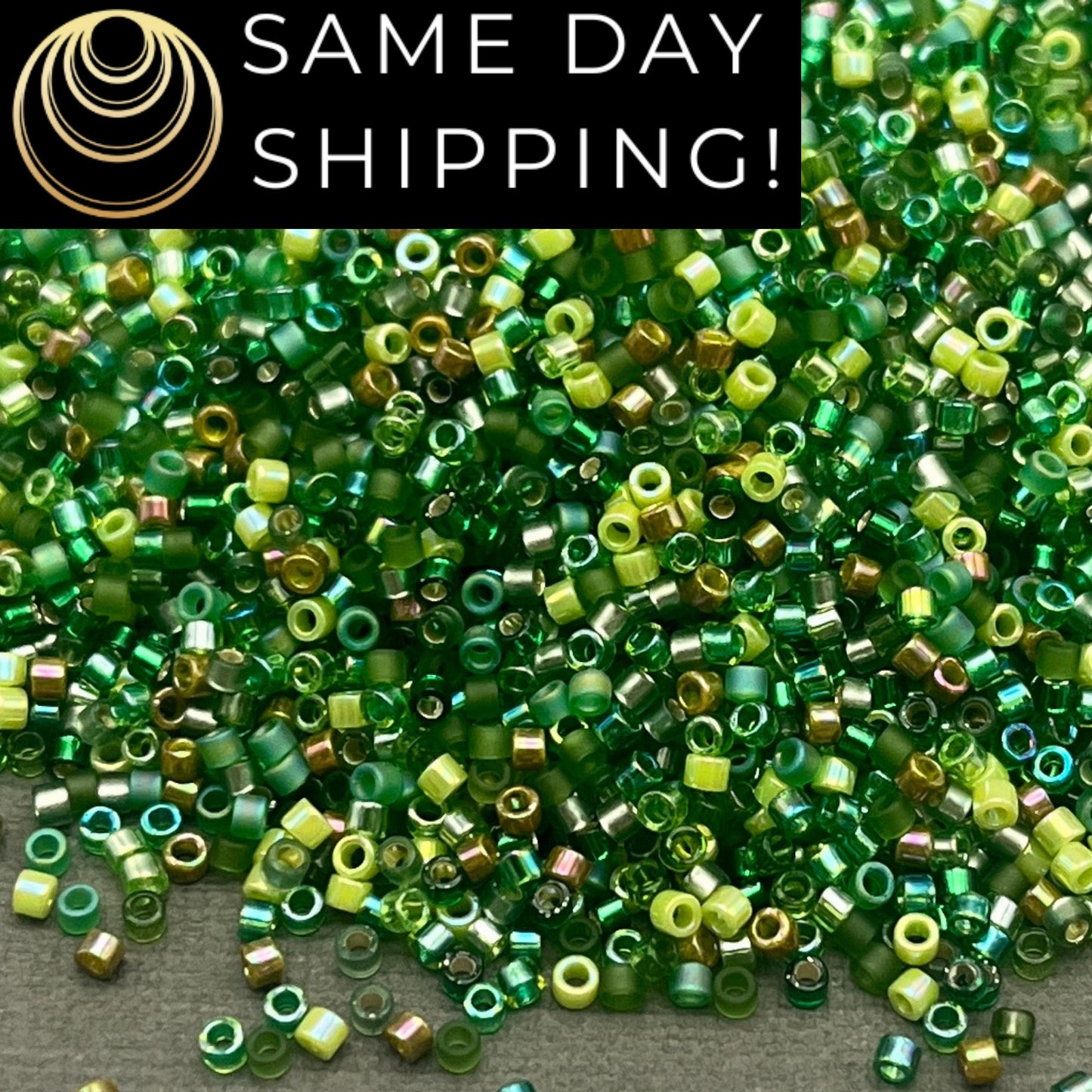 DBMIX03 SAME DAY SHIPPING! 1-20 Grams Miyuki 11/0 Delica Beads Evergreen -Free Container!