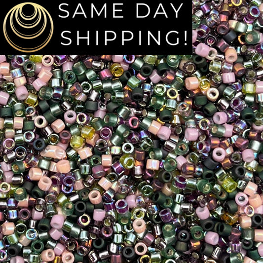 DBMIX0021 11/0 Miyuki Delica Beads Lavender Garden Mix