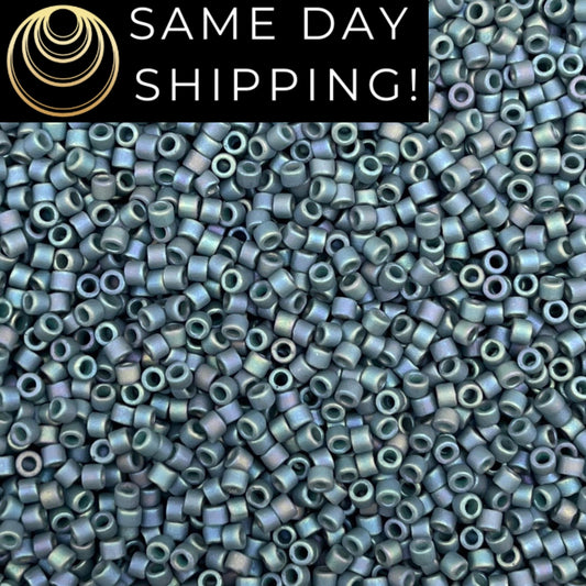 DB2316 11/0 Miyuki Delica Beads Matte Opaque Glazed Moody Blue AB