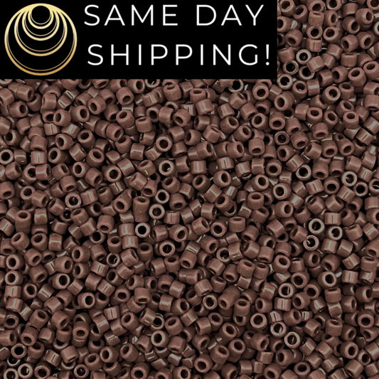 DB735 SAME DAY SHIPPING! 1-20 Grams Miyuki 11/0 Delica Beads Opaque Milk Chocolate -Free Container!