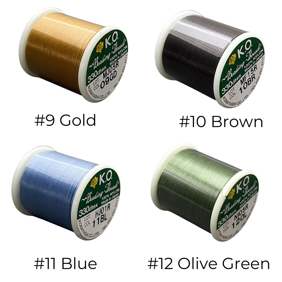 KO Japanese Pre Waxed Nylon Beading Thread 50 Meter Spool (55 Yards) 330 Dtex Size B-Same Day Shipping!
