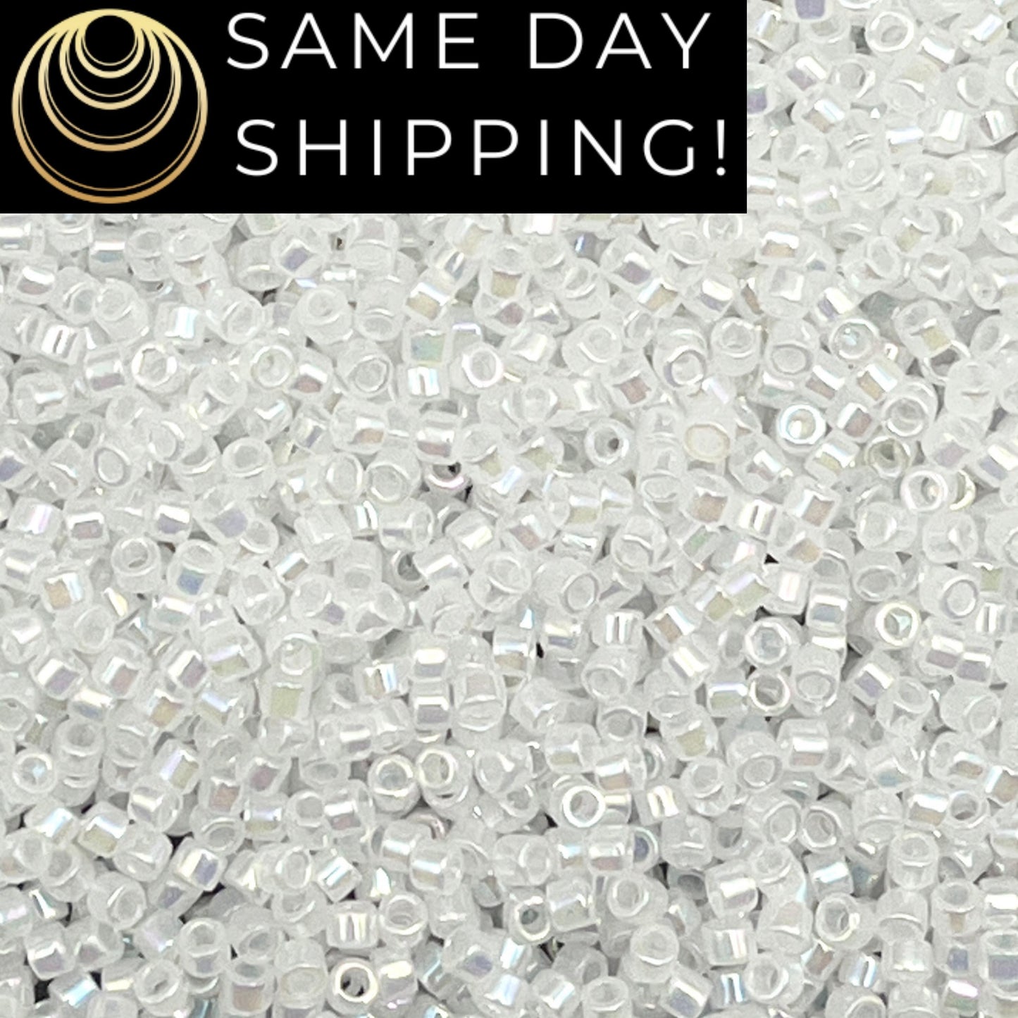 DB0222 11/0 Miyuki Delica Beads White Opal Crystal AB