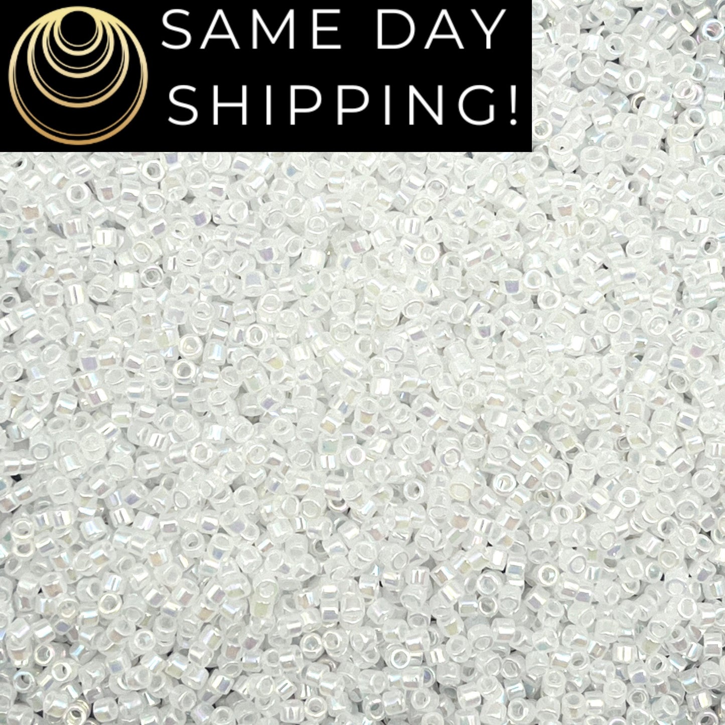 DB0222 11/0 Miyuki Delica Beads White Opal Crystal AB