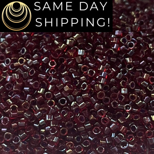 DB0296 11/0 Miyuki Delica Beads Lined Ruby Alabaster