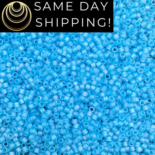 DB1284 11/0 Miyuki Delica Beads Matte Transparent Ocean Blue