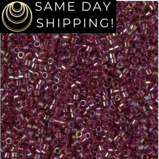 DB2375 11/0 Miyuki Delica Beads Inside Dyed Wine Red