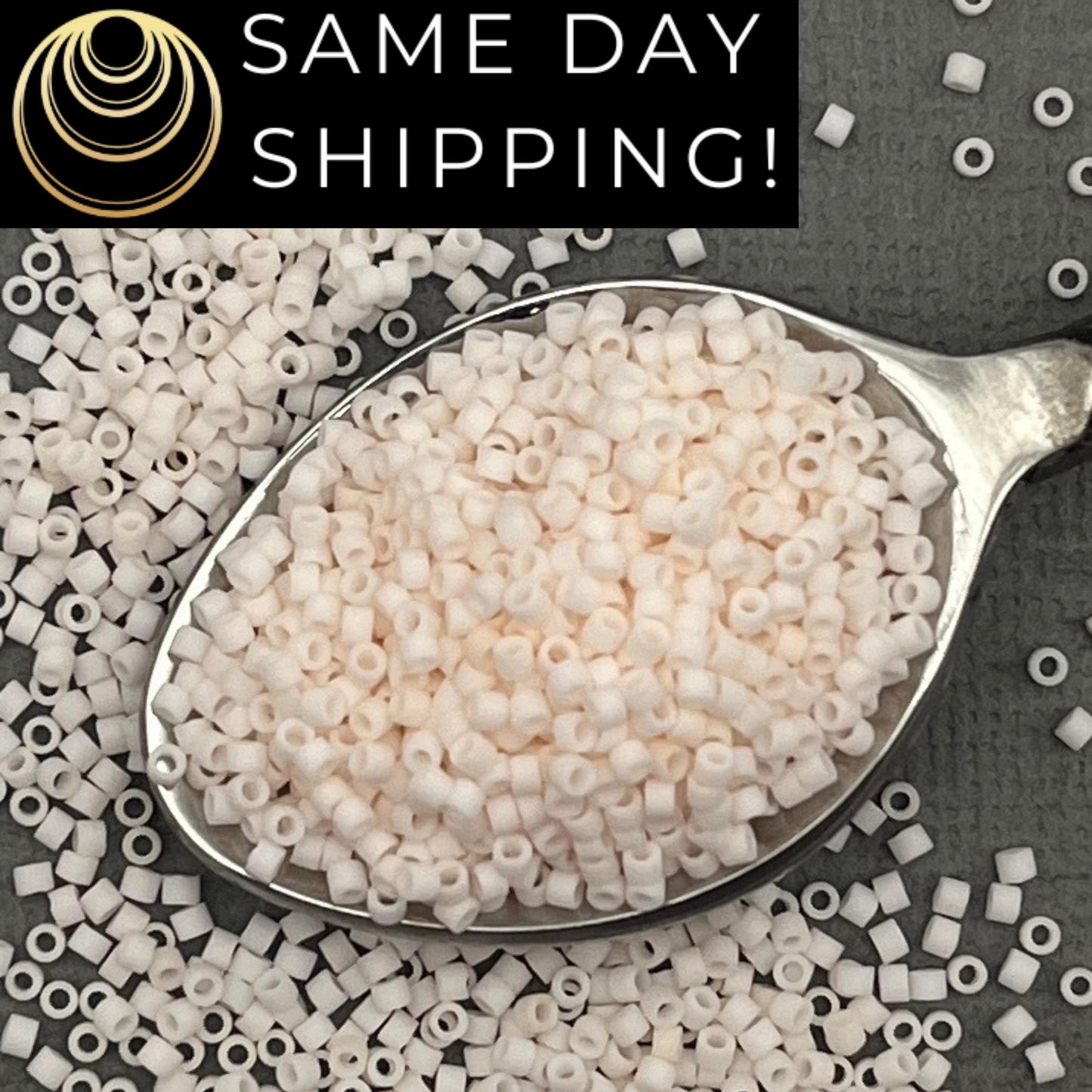 DB1510 SAME DAY SHIPPING! 1-20 Grams Miyuki 11/0 Delica Beads Matte Opaque Bisque White, White Cylinder Beads, Bead Weaving, Free Container!